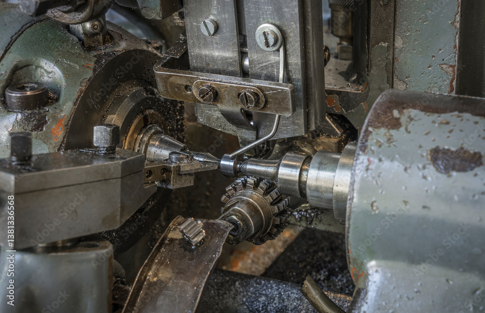 detail of a historic milling machine for gears detail of a historic milling machine for gears