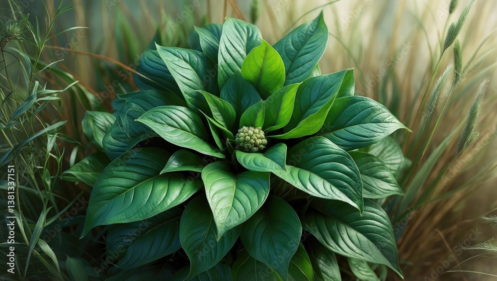 Obraz premium Behold the ethereal flower, a harmony of nature's beauty. Colorful petals sway in the wind, embodying the essence of botanical grace in one image.