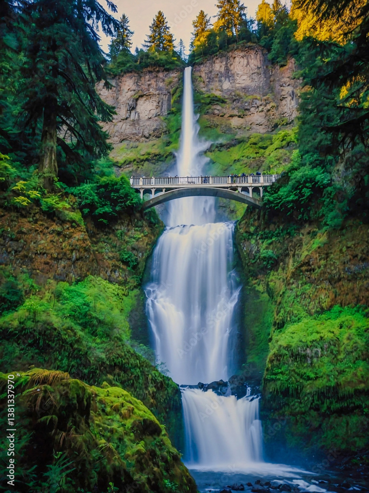 Multnomah Falls timelapse, Oregon, USA.