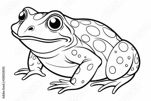 coloring page line art the african bullfrog vector