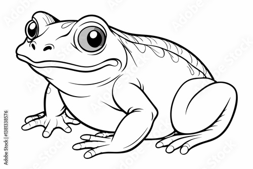coloring page line art the african bullfrog vector