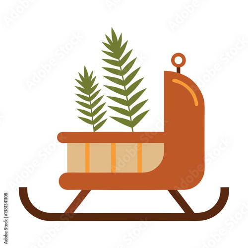 christmas tree in a sledge