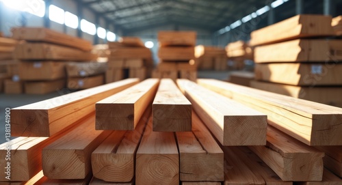 Processed timber blocks prepared for treatment and re-processing. Timber products