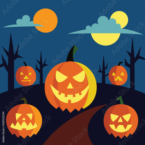 halloween background with pumpkins