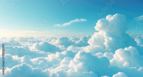 Wallpaper Mural Processed collage of light blue cloudy sky texture. Background for banner, backdrop, or texture. Torontodigital.ca