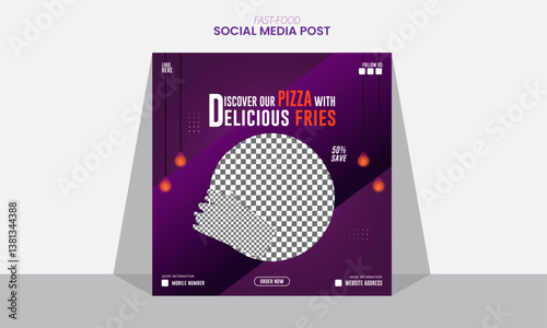 Pizza advertisement social media post design.