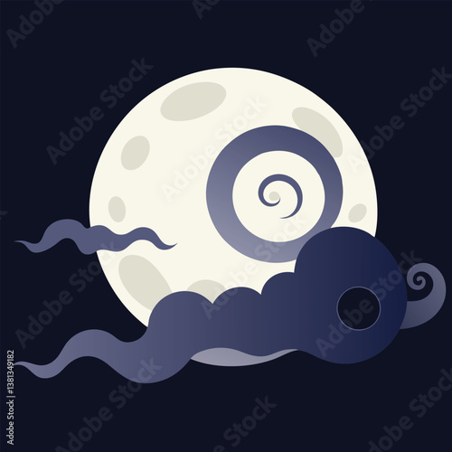 vector illustration of a snail on the beach