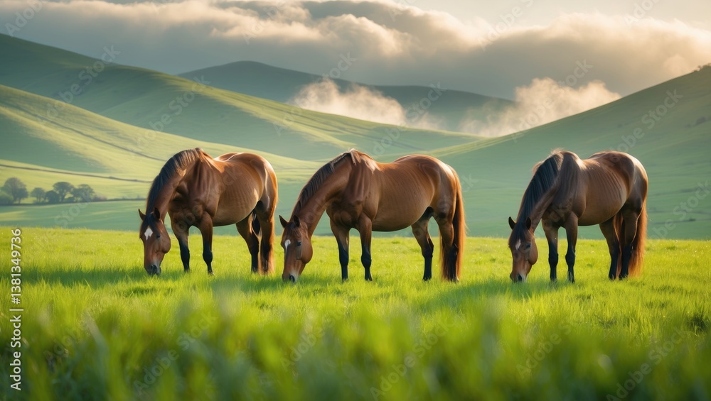 Obraz premium Horses in the meadow.