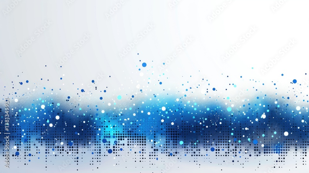 Obraz premium 2d vector logo graphic corporate , clean lines square border with very simple scatterplot chart in middle in blues and with white background 