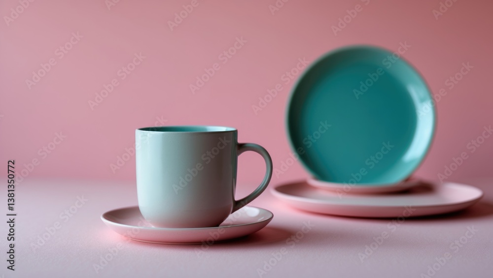 Fototapeta premium Home kitchen organized dishware on the table.