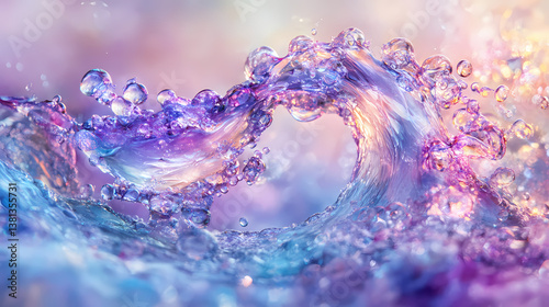Mystical vaporous essence drifting in vibrant shades of amethyst and azure, perfect overlay. Drifting Essence. Illustration