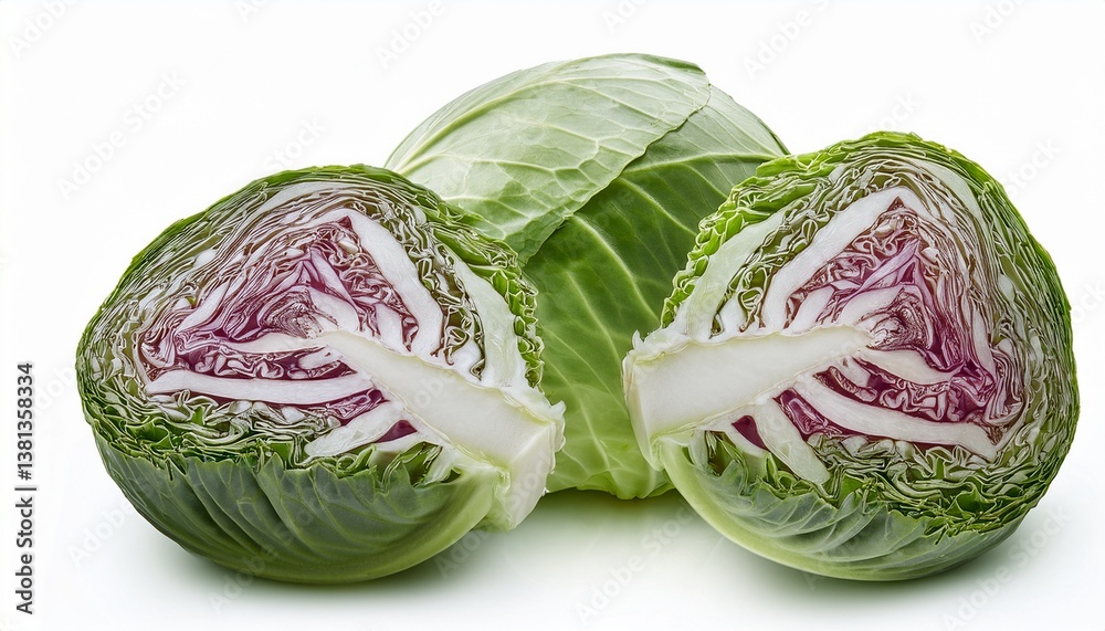Obraz premium cabbage isolated on white background full depth of field