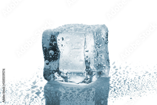 Ice cube with reflection