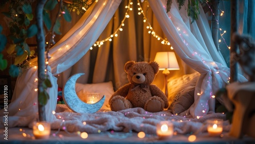 Hovel adorned with garland for children's celebration