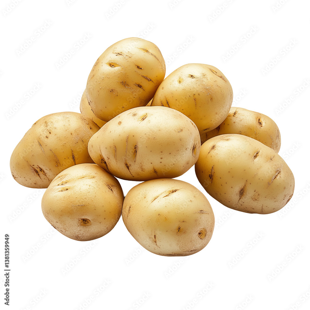 low perspective view of baby potatoes on a table
low perspective view of baby potatoes on a table