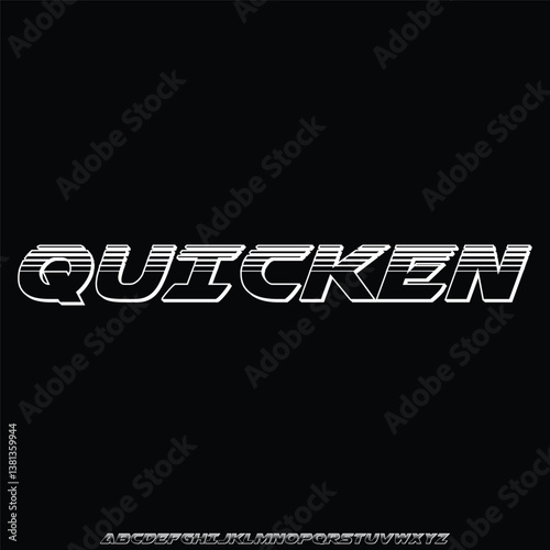 Bold speed stripe font vector