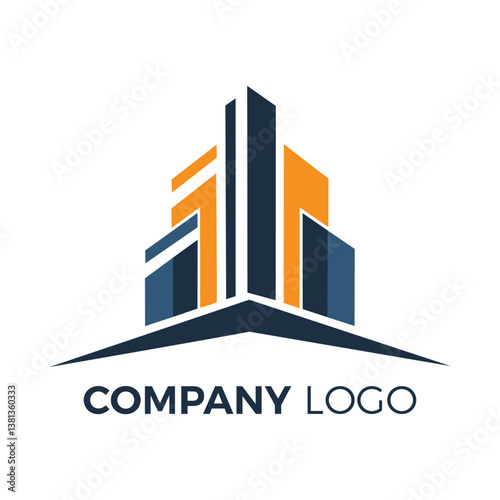 Clean and Minimalist Construction Company Logo Design for Modern Corporate Branding