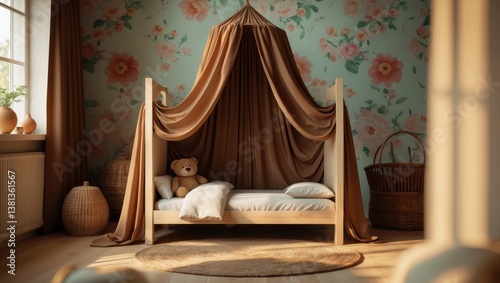 interior of a stunning fairy-tale and enchanting room. fairy door within the space.