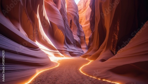 Natural illumination in canyon.