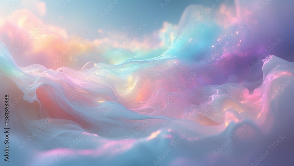 Fototapeta premium Holographic rainbow foil iridescent texture abstract backdrop