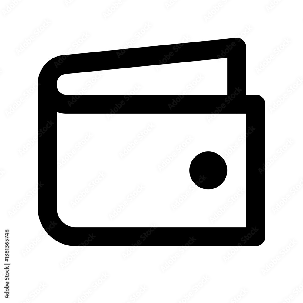 Wallet icon in thin line style. Wallet icon in thin line style.