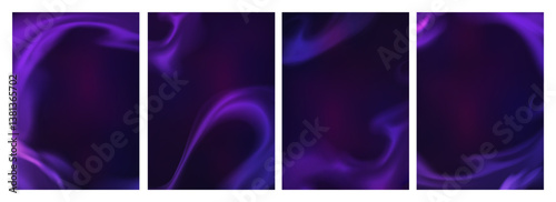 Smoke and Purple Clouds. Halloween Background with Vector Magic Fog Effect. Purple and Violet Color Mist. Abstract Bg with Smoke