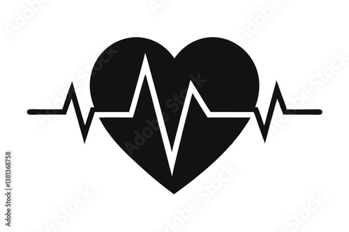 Heartbeat Pulse with a Heart Shape 