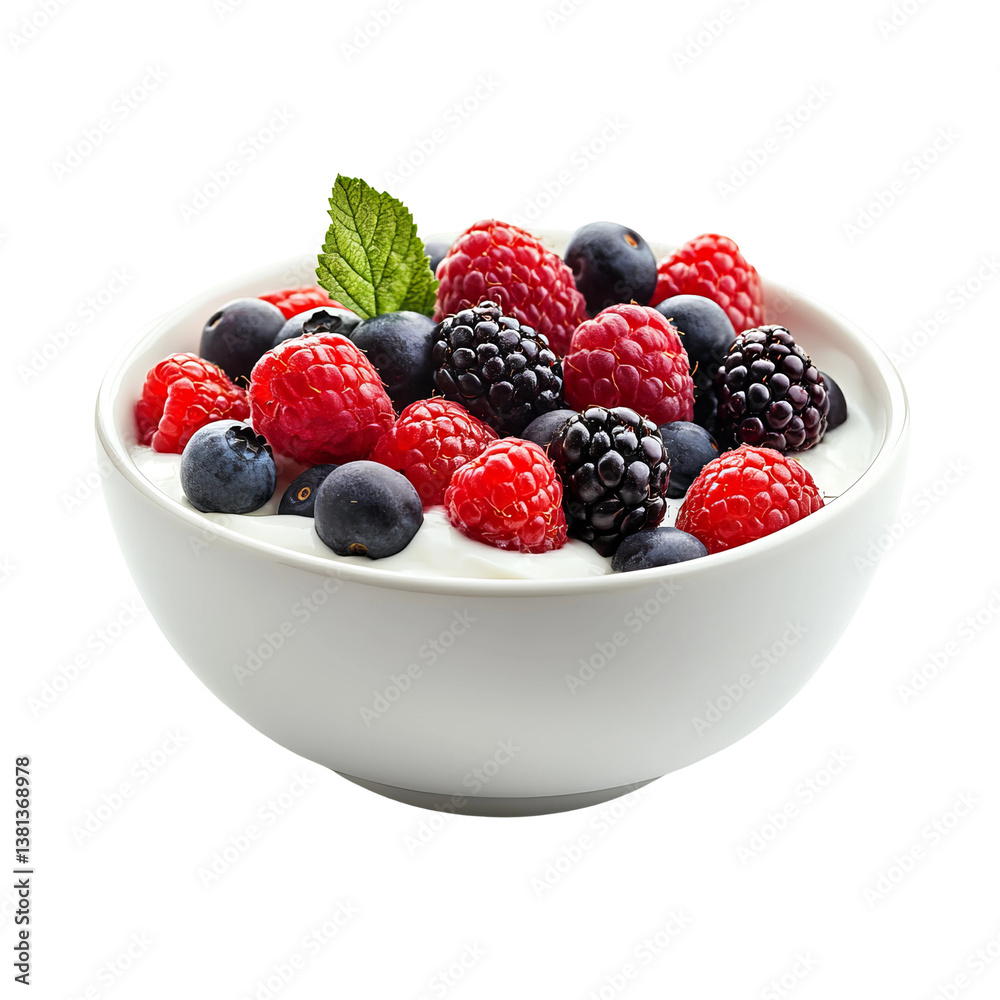 mixed berries, no leaves, served in a large white bowl
mixed berries, no leaves, served in a large white bowl