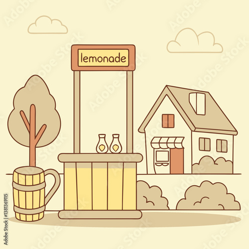 A fresh lemonade stand with a jug of juice