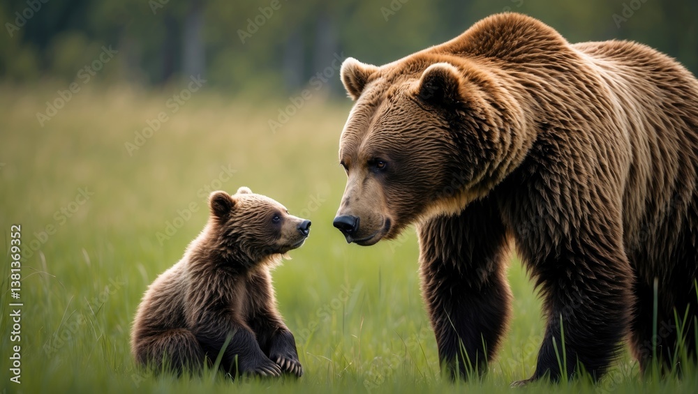 Fototapeta premium Momma bear admonishing her cub