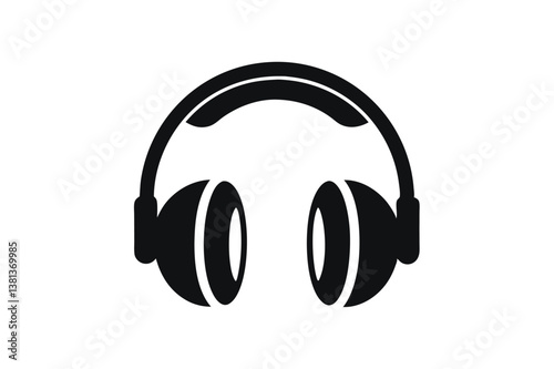 Simple Black Headphones Isolated 