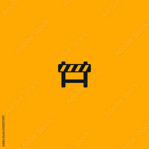 Roadblock icon logo flat vector design