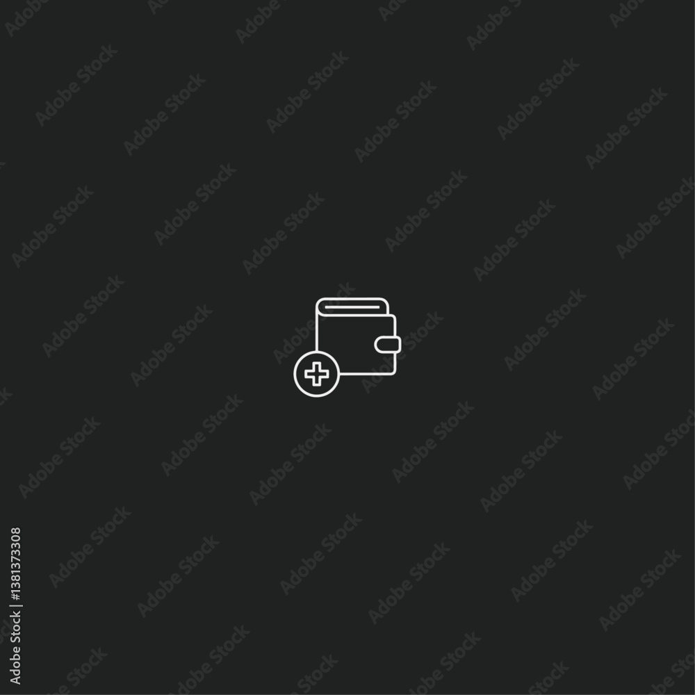 Add wallet icon logo flat vector design Add wallet icon logo flat vector design