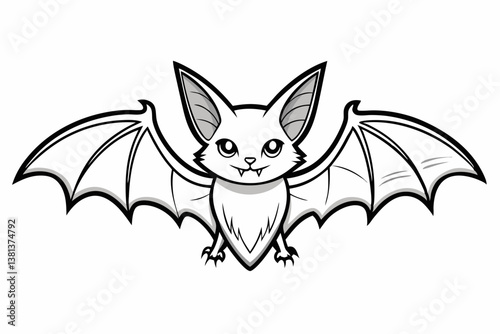 coloring page line art the bat black vector