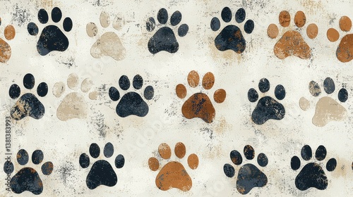 Rustic Paw Print Pattern: A Charming Design for Pet Lovers