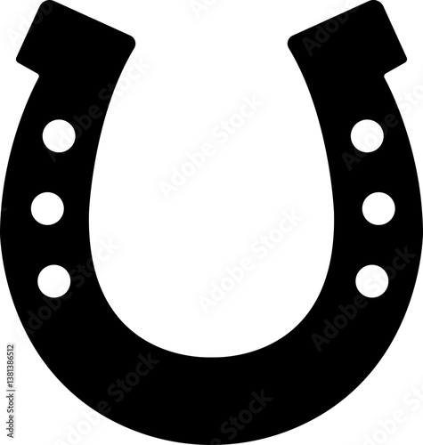 Horseshoe silhouette icon in flat isolated on transparent background