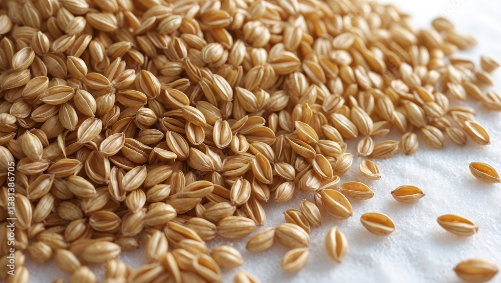 Obraz premium Malted Barley on Light Background