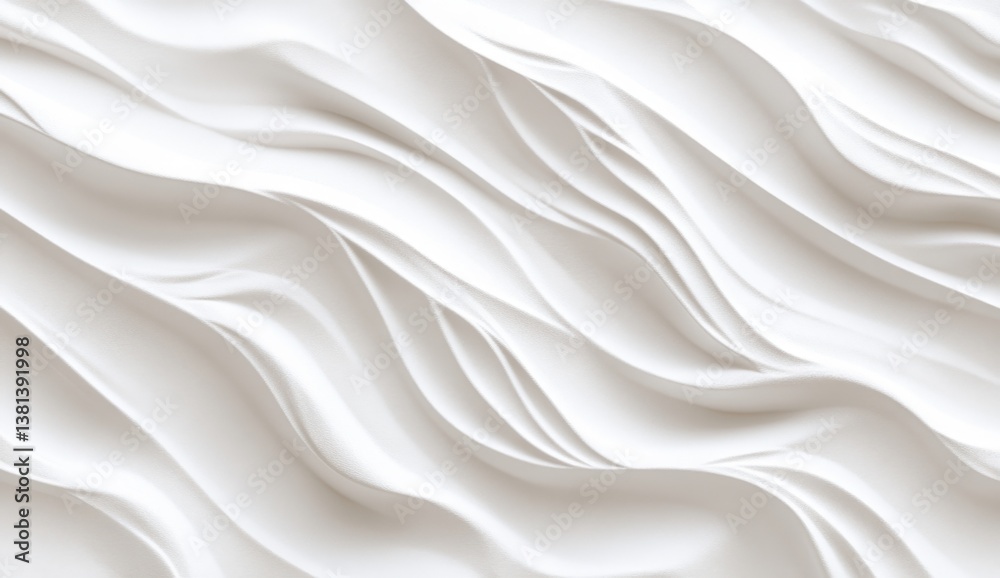 Fototapeta premium Abstract white wavy folds