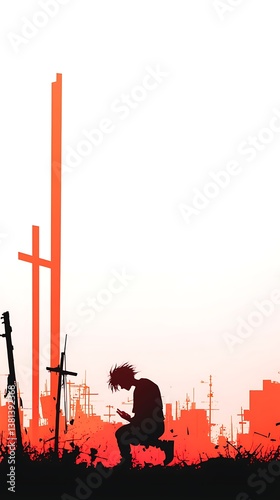 Silhouette Prayer War Zone