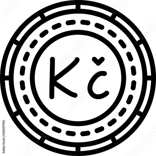 Czech Republic Koruna Coin Icon