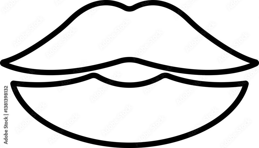 Mouth lips icon in line woman girl lips shape design kissing Beauty concept. Trendy style isolated on transparent background Mouth lips icon in line woman girl lips shape design kissing Beauty concept. Trendy style isolated on transparent background