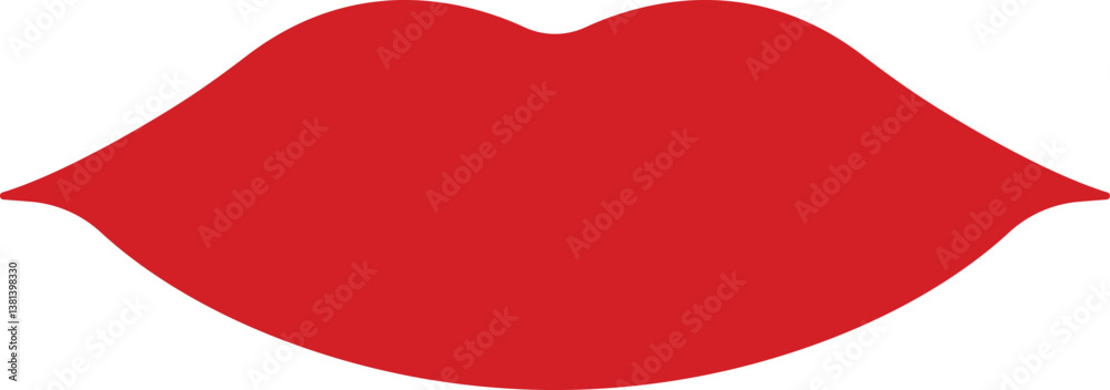 Obraz premium Mouth lips icon in flat woman girl lips shape design kissing Beauty concept. Trendy style isolated on transparent background