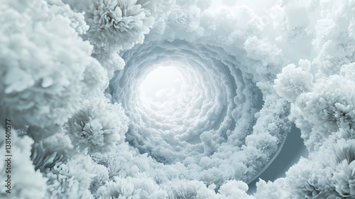 Fototapeta Naklejka Na Ścianę i Meble -  White circular tunnel, 3d rendering. Hollow Infinity. Illustration