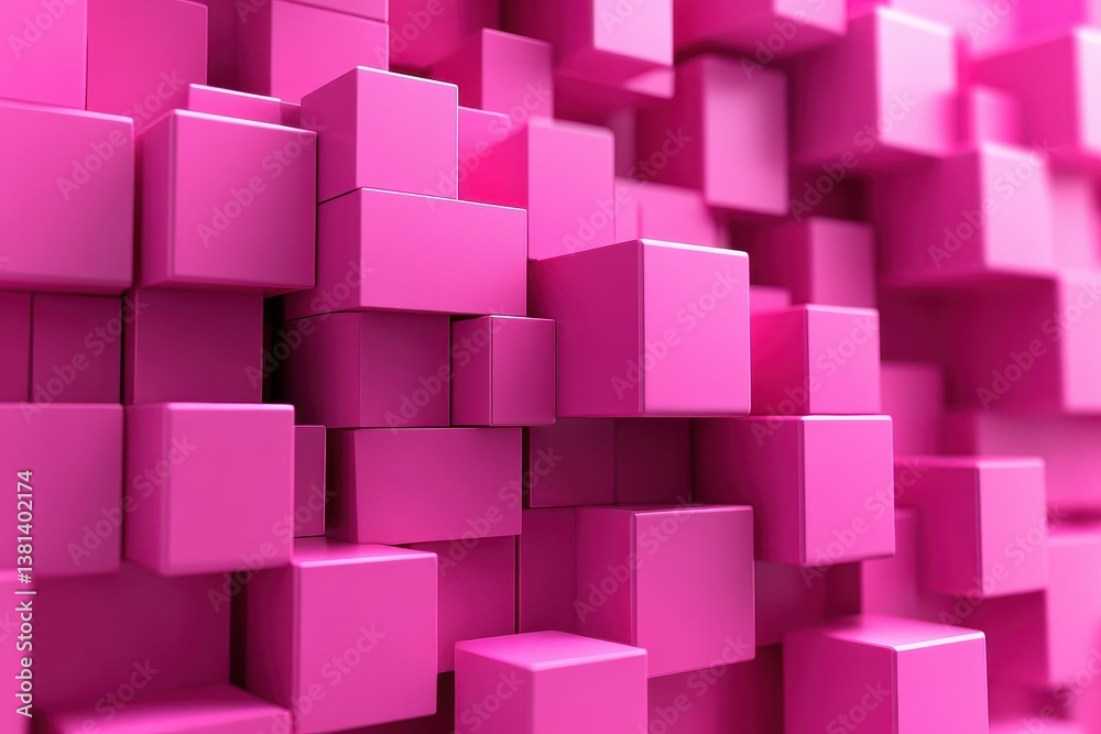 Dynamic abstract background with vibrant magenta color and textured cube formations, Abstract Background, magenta color, 3d, video Dynamic abstract background with vibrant magenta color and textured cube formations, Abstract Background, magenta color, 3d, video