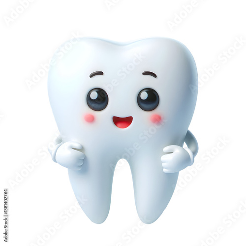3d cute tooth mascot cartoon character illustration