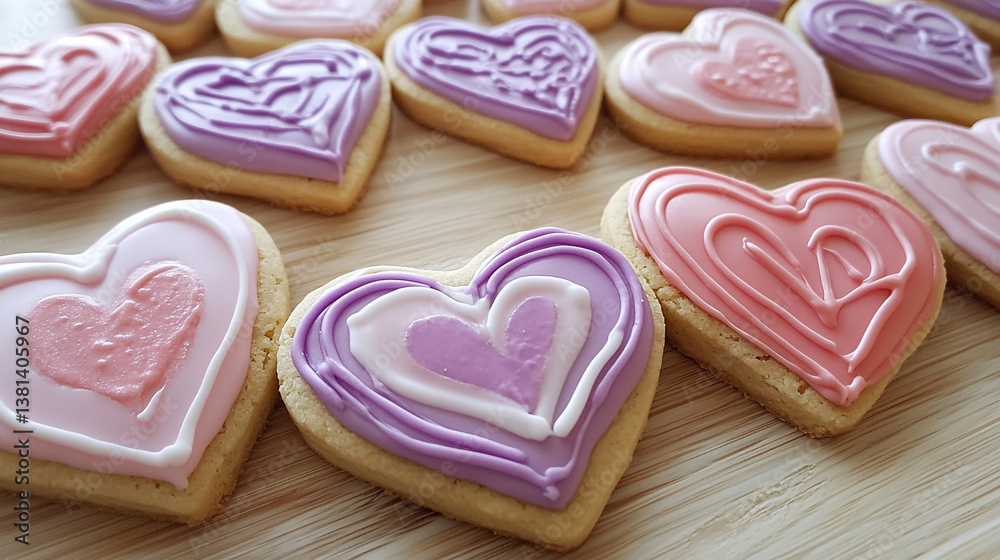 Sweet Heart Shaped Cookies Valentine s Day Treats Pink Purple Icing Bakery Dessert Lo Sweet Heart Shaped Cookies Valentine s Day Treats Pink Purple Icing Bakery Dessert Lo