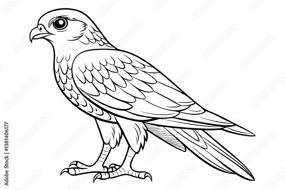 Fototapeta premium coloring page line art the eurasian vector