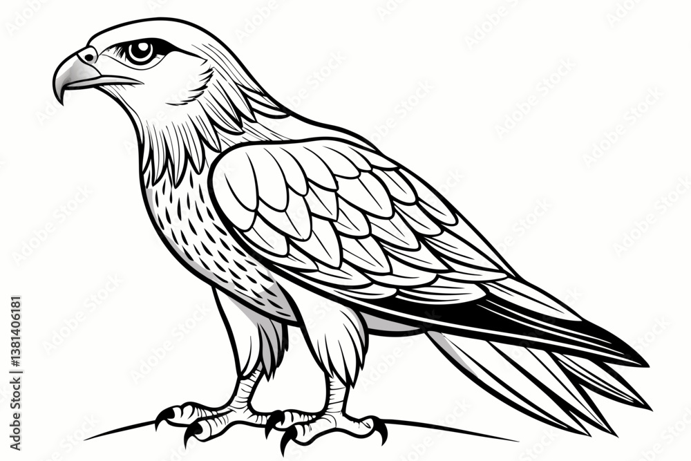 Fototapeta premium coloring page line art the eurasian vector