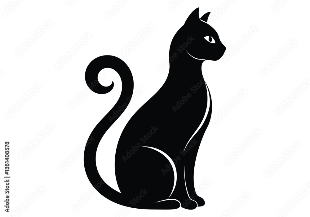 big tail cat silhouette isolated on white background big tail cat silhouette isolated on white background