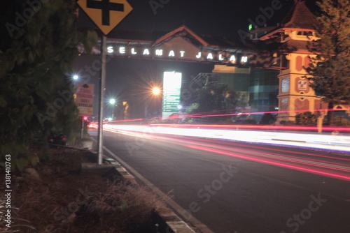 Night atmosphere in a small town